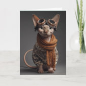 Birthday Cat Pilot Aviator Cool Funny Aviation Karte (Vorderseite)