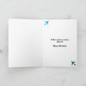 Birthday Cat Pilot  Funny Aviator Cool Aviation Karte (Innenseite)