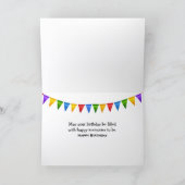 Birthday Cat Watching a Bird On a Feeder Karte (Innenseite)