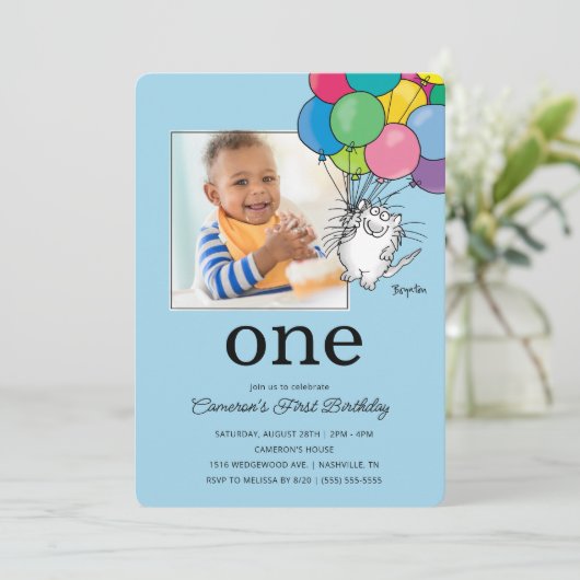 BIRTHDAY CATS von Sandra Boynton Einladung (Stehend Vorderseite)