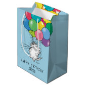 BIRTHDAY CATS von Sandra Boynton Medium Gift Bag Mittlere Geschenktüte (Rückseite Schrägansicht)