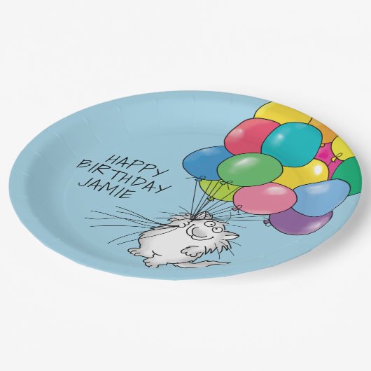 BIRTHDAY CATS von Sandra Boynton Paper Plate Pappteller (Schrägansicht)
