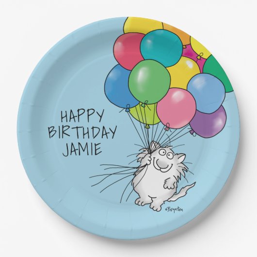 BIRTHDAY CATS von Sandra Boynton Paper Plate Pappteller (Vorderseite)