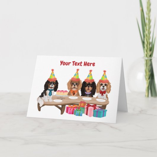 Birthday Cavalier King Charles Spaniel Karte (Vorderseite)