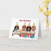Birthday Cavalier King Charles Spaniel Karte (Gelbe Blume)
