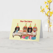 Birthday Cavalier King Charles Spaniel Karte (Gelbe Blume)