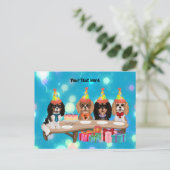 Birthday Cavalier King Charles Spaniel Postkarte (Stehend Vorderseite)