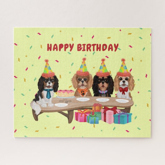Birthday Cavalier King Charles Spaniel Puzzle (Horizontal)