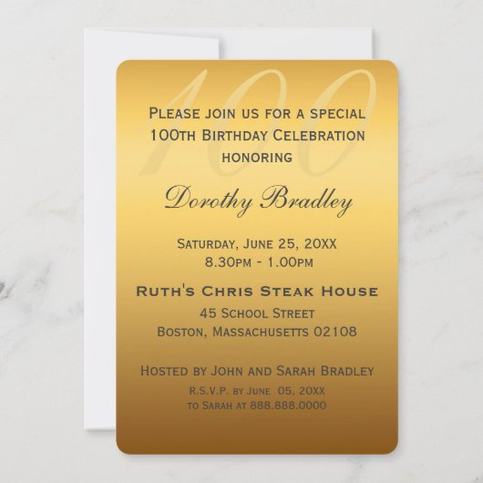 Birthday Celebration Custom Invitation Einladung (Rückseite)