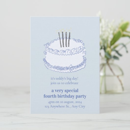 Birthday Celebration – Editable Party Invitation T Einladung (Stehend Vorderseite)