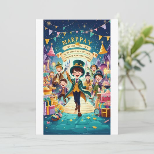 Birthday Celebration" Einladung (Stehend Vorderseite)