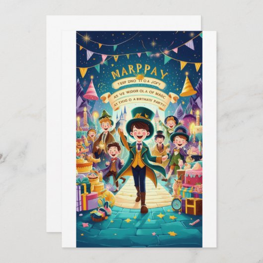 Birthday Celebration" Einladung (Vorne/Hinten)