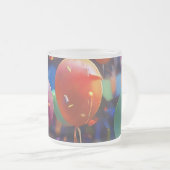 Birthday Celebration Glass Cup mit Ballon Motif Mattglastasse (VorderseiteRechts)