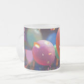 Birthday Celebration Glass Cup mit Ballon Motif Mattglastasse (Vorderseite Links)