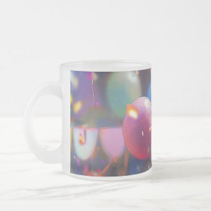 Birthday Celebration Glass Cup mit Ballon Motif Mattglastasse