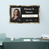 Birthday Celebration Gold Satin, Glitzern Banner (Messeveranstaltung)