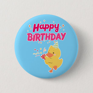 BIRTHDAY Celebration Niedlich Kawaii Chick Baby Ch Button