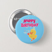 BIRTHDAY Celebration Niedlich Kawaii Chick Baby Ch Button (Vorne & Hinten)