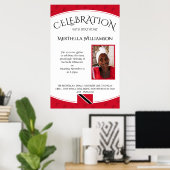 BIRTHDAY CELEBRATION Trinidad Flagge mit Foto Poster (Heimbüro)