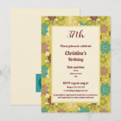 Birthday Celebration Urban Floral Pattern Einladung (Vorne/Hinten)