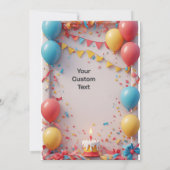 Birthday Celebration With Balloons Einladung (Rückseite)