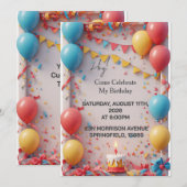 Birthday Celebration With Balloons Einladung (Vorne/Hinten)
