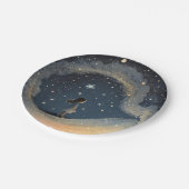 Birthday Celestial Star Watercolor Girl Pappteller (Schrägansicht)