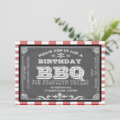 Birthday Chalkboard GRILLEN Einladung (Stehend Vorderseite)