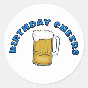 Birthday Cheers Runder Aufkleber