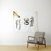 Birthday CHEERS TO # YEARS Black Gold Hintergrund Wandteppich (Beispiel (Horizontal))