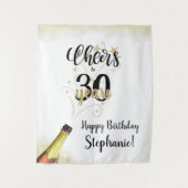 Birthday CHEERS TO # YEARS Black Gold Hintergrund Wandteppich (Vorderseite)