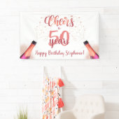 Birthday CHEERS TO # YEARS Rose Gold Script Banner (Insitu)