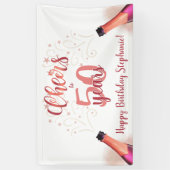 Birthday CHEERS TO # YEARS Rose Gold Script Banner (Vertikal)