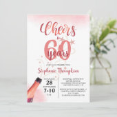 Birthday CHEERS TO # YEARS Rose Gold Script Einladung (Stehend Vorderseite)