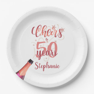 Birthday CHEERS TO # YEARS Rose Gold Script Pappteller
