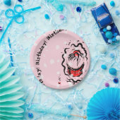 Birthday Cherry Cupcake Doodle auf rosa Pappteller (Party)