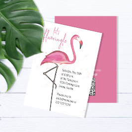 Birthday Chic Niedlich Watercolor Hübsch Pink Flam Einladung