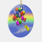 Birthday Chicken Flight Keramikornament (Rechts)