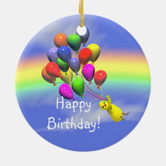 Birthday Chicken Flight Keramikornament (Hinten)