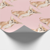 Birthday Chihuahua Dog Pink Party Hat Geschenkpapier (Ecke)