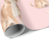 Birthday Chihuahua Dog Pink Party Hat Geschenkpapier (Rolleneckpunkt)