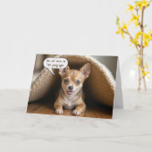 Birthday Chihuahua Dog Under a Rug Karte (Gelbe Blume)