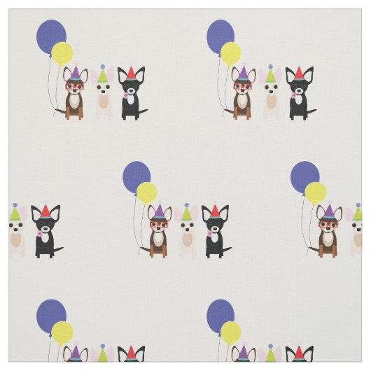 Birthday Chihuahua Fabric Stoff (Muster)
