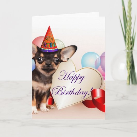 Birthday Chihuahua Hund Karte (Vorderseite)