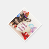 Birthday Chihuahua Hundepapiernapkins Serviette (Ecke)
