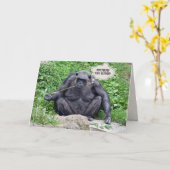 Birthday Chimpanzee auf Felsen Karte (Gelbe Blume)