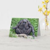 Birthday Chimpanzee Karte (Gelbe Blume)