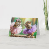Birthday Chipmunks Dancing Karte (Vorderseite)