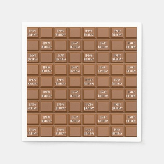 Birthday Chocolate Candy Bar Serviette (Vorderseite)
