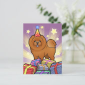 Birthday Chow Chow Postkarte (Stehend Vorderseite)